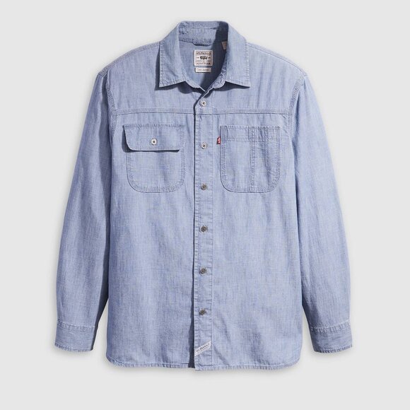 Levi's Blue LARGE Men's Long-Sleeve Auburn Worker Shirt Button Down NWT 317 - Picture 1 of 3